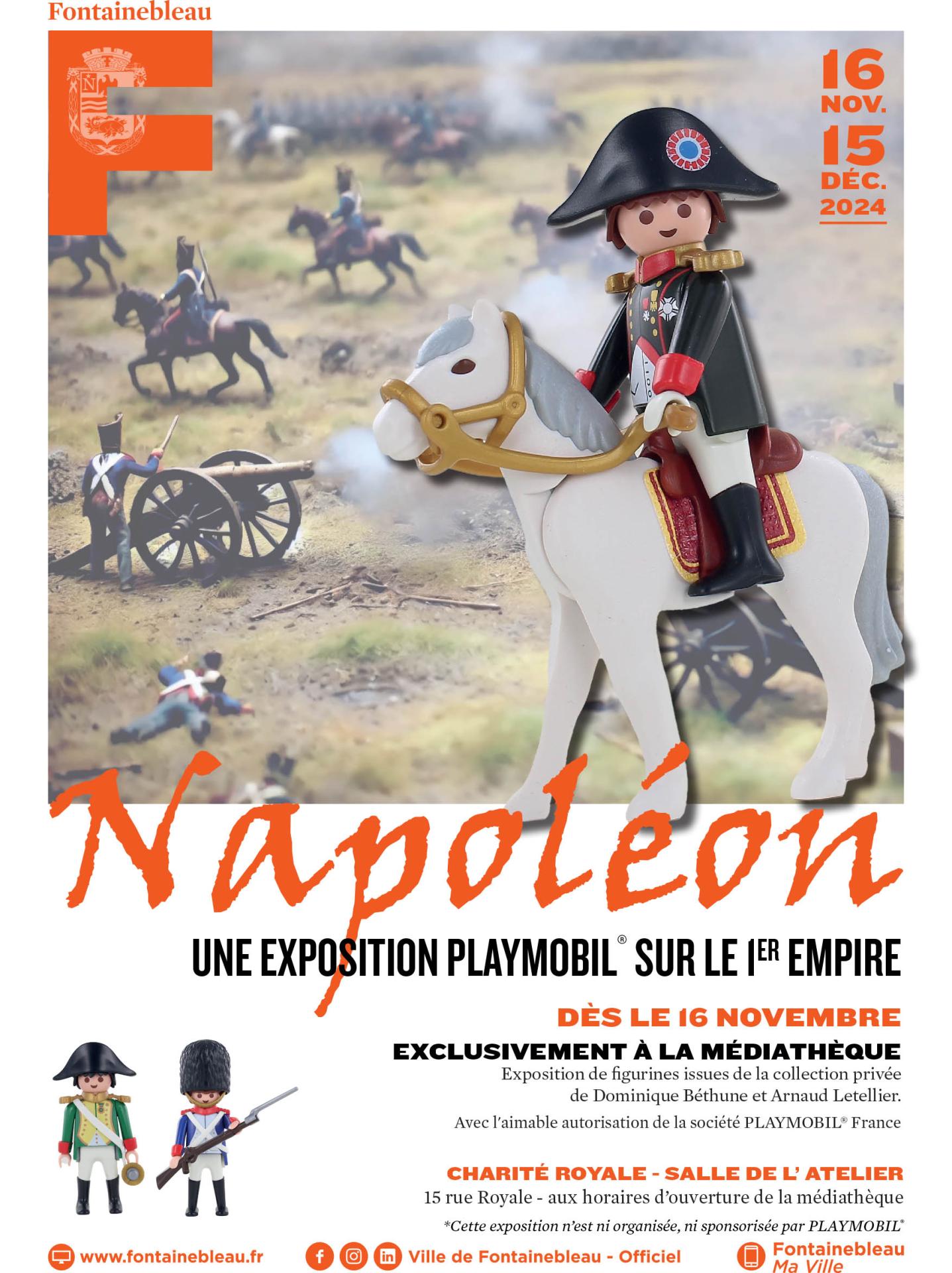 Affiche exposition playmobil fontainebleau dominique bethune